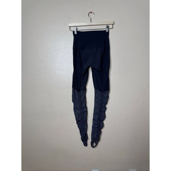 Lululemon Leggings Womens 4 Black Gray Wunder Under Stirrup Athleisure Yoga - Picture 6 of 8
